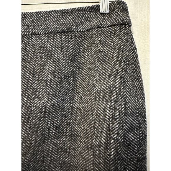 Banana Republic Factory Gray Cream Herringbone Tweed Skirt Lined Size 4 NWT - Picture 2 of 8